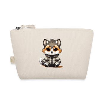 Raccoon - Kawaii Style - Organic Pouch - nature - Front
