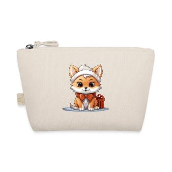 Fuchs Weihnachts Design - Kawaii Style - Bio-Täschchen - Natur - Vorne