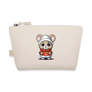 Souris Noël Design - Style Kawaii - Trousse biologique - nature - Devant