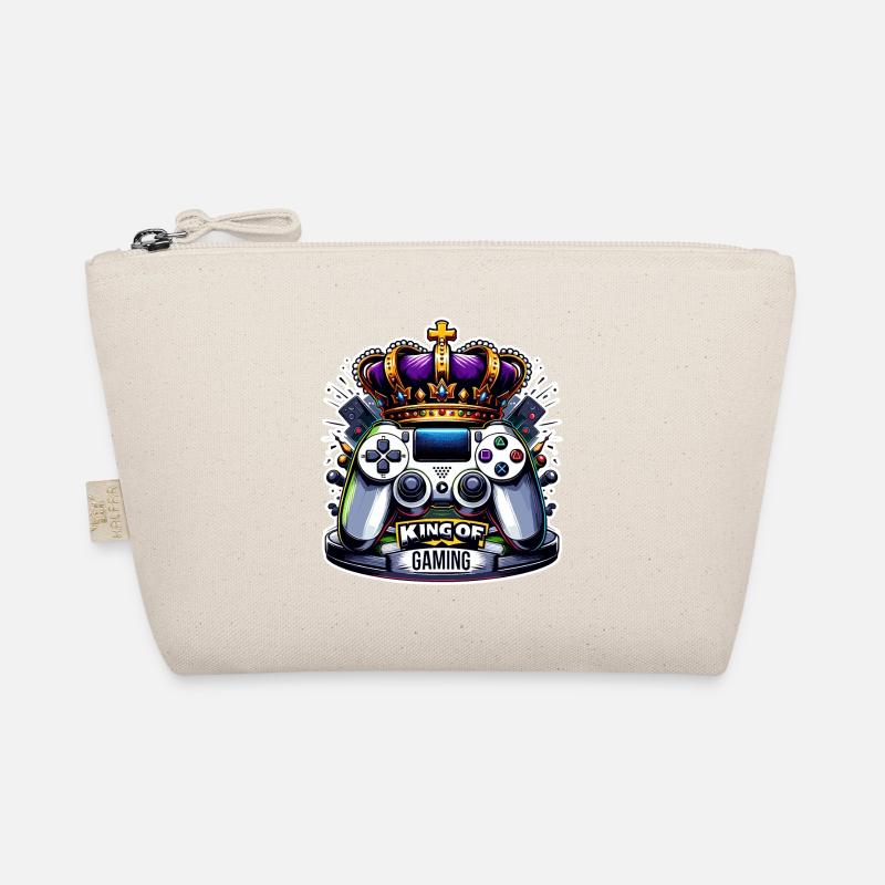 King of Gaming - Controller und Krone Illustration - Bio-Täschchen - Natur