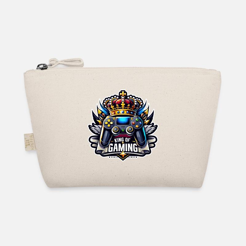 King of Gaming - Controller und Krone Illustration Bio-Täschchen