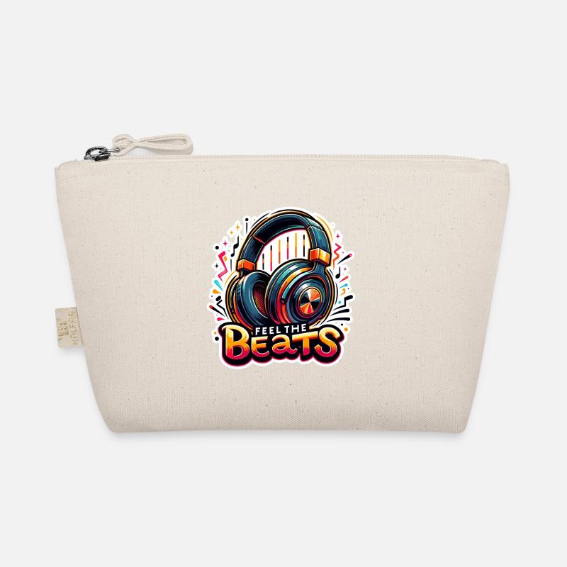 Feel the Beats - Kopfhörer Illustration Bio-Täschchen