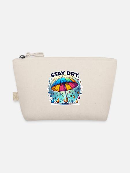Stay Dry - Umbrella Illustration - Organic Pouch - nature - Front