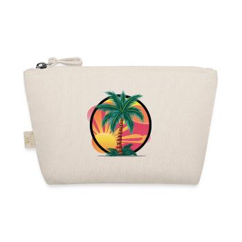 Tropical palm tree at sunset – holiday motif - Organic Pouch - nature - Front