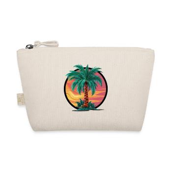 Tropical palm tree at sunset – holiday motif - Organic Pouch - nature - Front