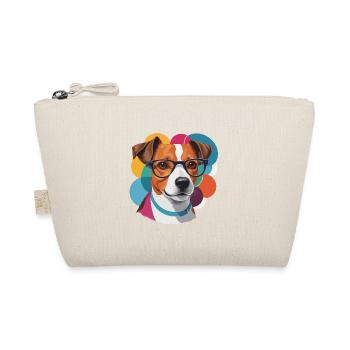 Jack Russel Dog Terrier Brille Cool - Bio-Täschchen - Natur - Vorne