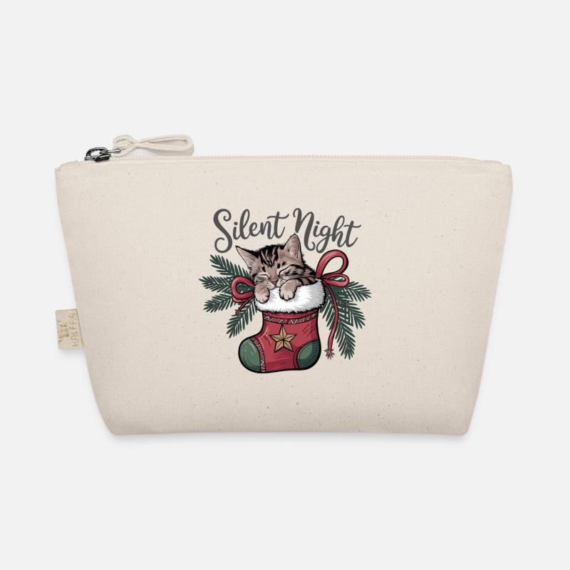 Douce nuit – Chaton en bas de Noël Trousse biologique