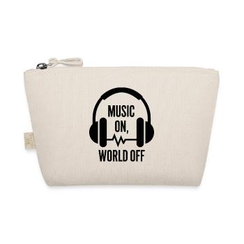 Music On, World Off – Minimalistische Kopfhörer - Bio-Täschchen - Natur - Vorne