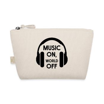 Music On, World Off – Minimalistische Kopfhörer - Bio-Täschchen - Natur - Vorne