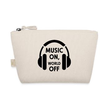 Music On, World Off – Minimalistische Kopfhörer - Bio-Täschchen - Natur - Vorne