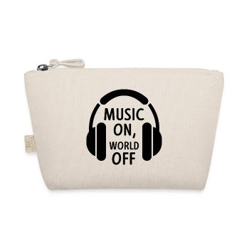 Music On, World Off – Minimalistische Kopfhörer - Bio-Täschchen - Natur - Vorne