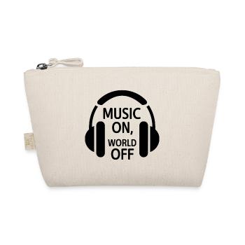 Music On, World Off – Minimalistische Kopfhörer - Bio-Täschchen - Natur - Vorne