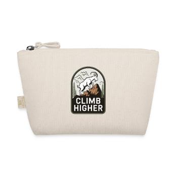 Climb Higher – Mountain Goat Outdoor Motif - Organic Pouch - nature - Front