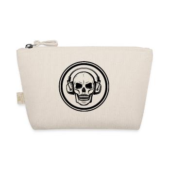 tête de mort cool - cool skull with headphones - Trousse biologique - nature - Devant