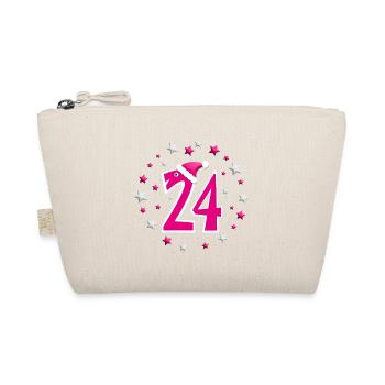 Weihnachtsmütze in pink und mit vierundzwanzig. - Bio-Täschchen - Natur - Vorne