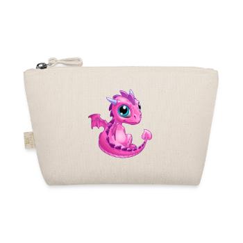Baby Dragon Pink | Cute Pink Baby Dragon - Organic Pouch - nature - Front