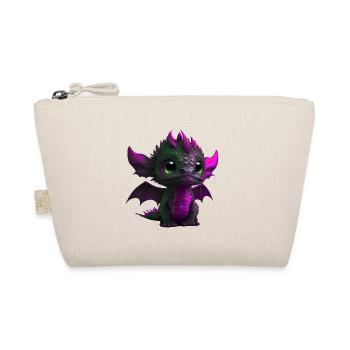Baby Dragon Pink | Cute Pink Baby Dragon - Organic Pouch - nature - Front