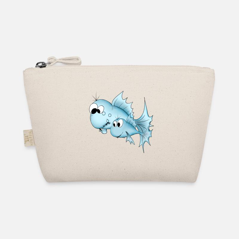 Fische Fisch blau - Bio-Täschchen - Natur
