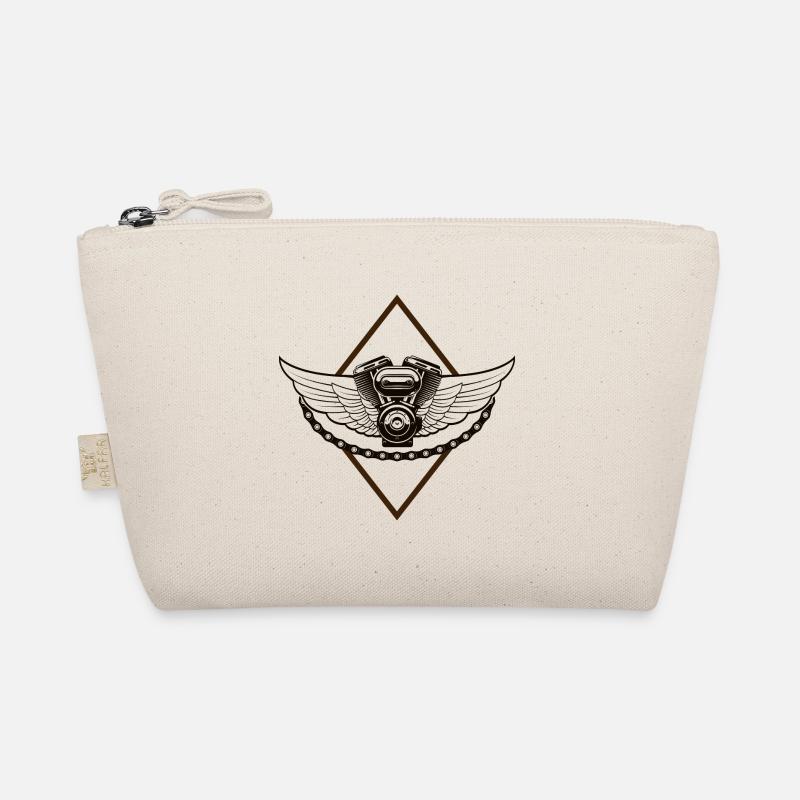Vintage engine with wing - Biker - Motorcycle Organic Pouch