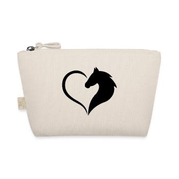 Heart Hobby Horse Sport Saddle Gift Dressage - Organic Pouch - nature - Front