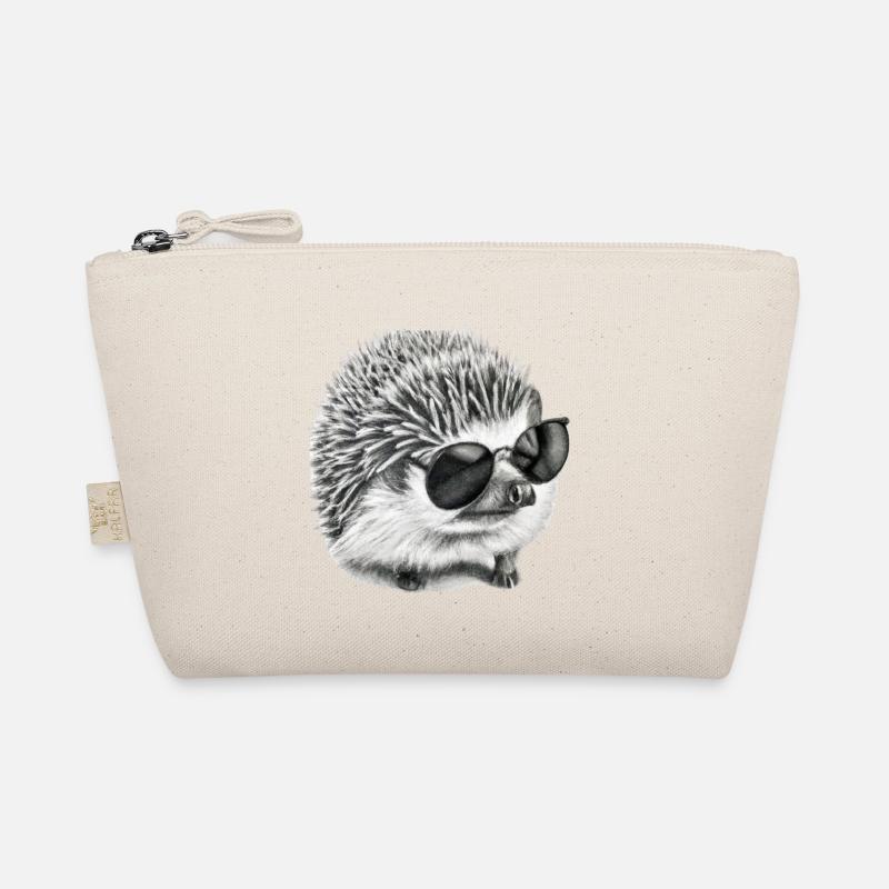 süßer kleiner Igel mit Sonnenbrille niedlich Kind - Bio-Täschchen - Natur