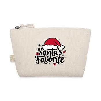 Santa's Favorite Santa Hat - Organic Pouch - nature - Front
