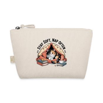 Stay Soft, Nap Often – Cuddly Cat - Organic Pouch - nature - Front