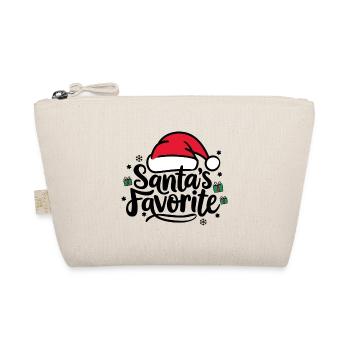 Santa's Favorite Santa Hat - Organic Pouch - nature - Front