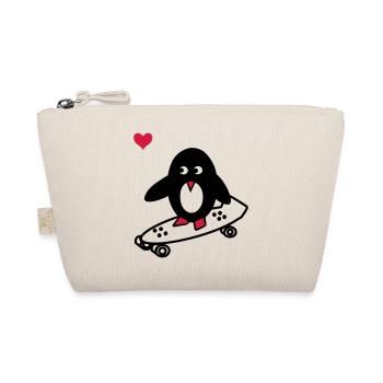 pingouin avec le skate-board - Trousse biologique - nature - Devant