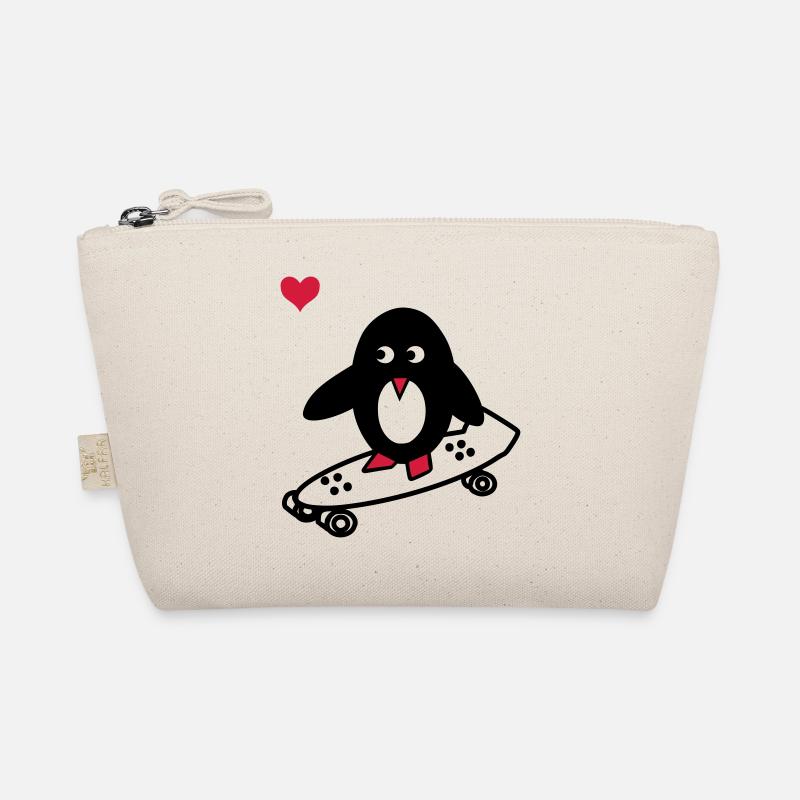pingouin avec le skate-board - Trousse biologique - nature