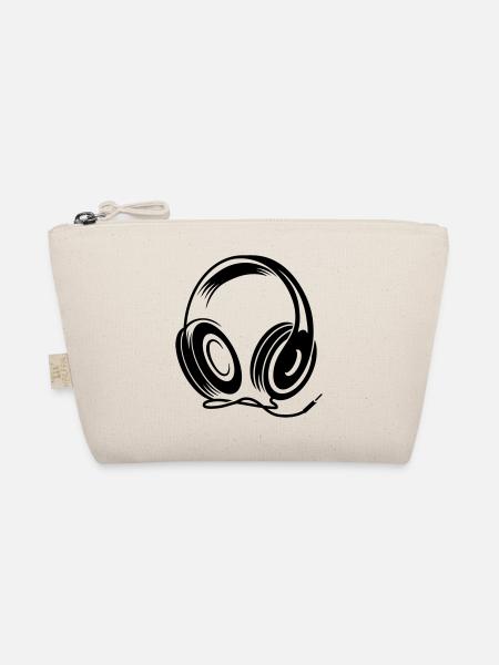 a headphone with cable - Organic Pouch - nature - Front