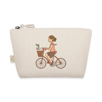 bicycle mountain bike cyclist mountain bike - Organic Pouch - nature - Front