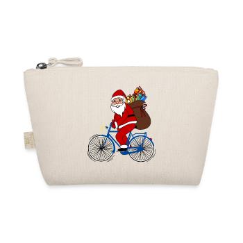 Santa Claus with bicycle - Organic Pouch - nature - Front