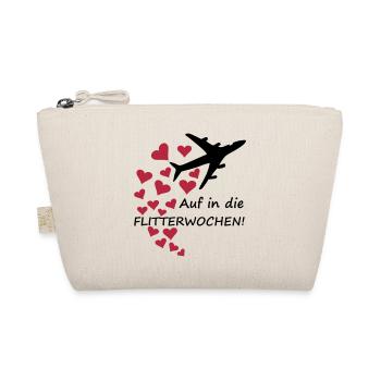 Flitterwochen / Hochzeit - Flugzeug mit Herzen - Bio-Täschchen - Natur - Vorne