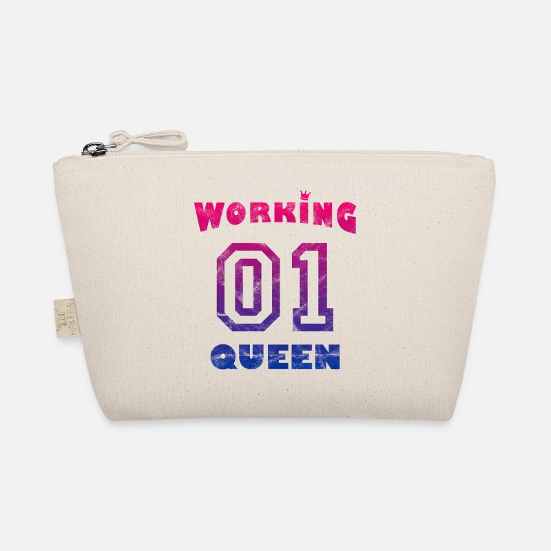 Work Job Workaholic - Working Queen vintage Organic Pouch