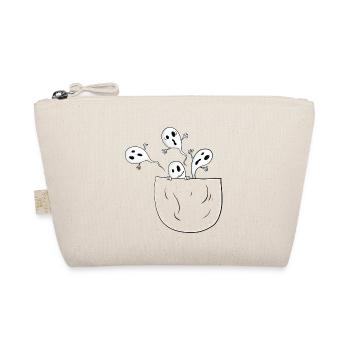Funny ghosts in the breast pocket I Halloween - Organic Pouch - nature - Front