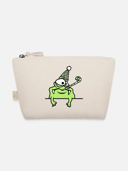 text frame write wall birthday alone - Organic Pouch - nature - Front