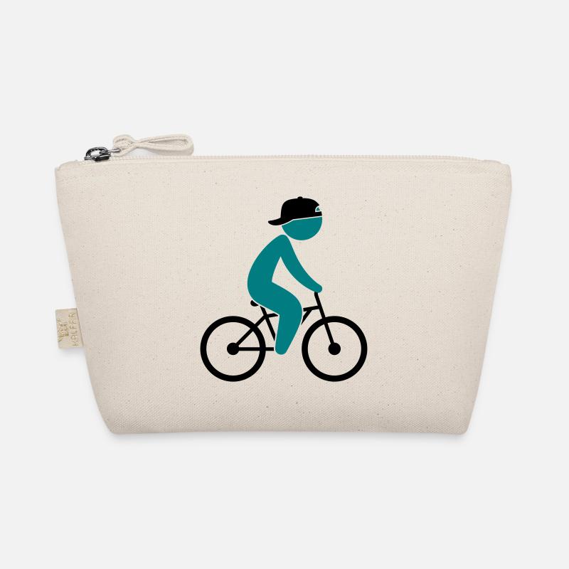 A cyclist rides on his bicycle Organic Pouch