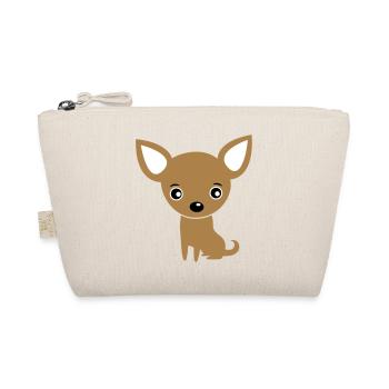 Funny Cute Baby Chihuahua / Dog - Organic Pouch - nature - Front