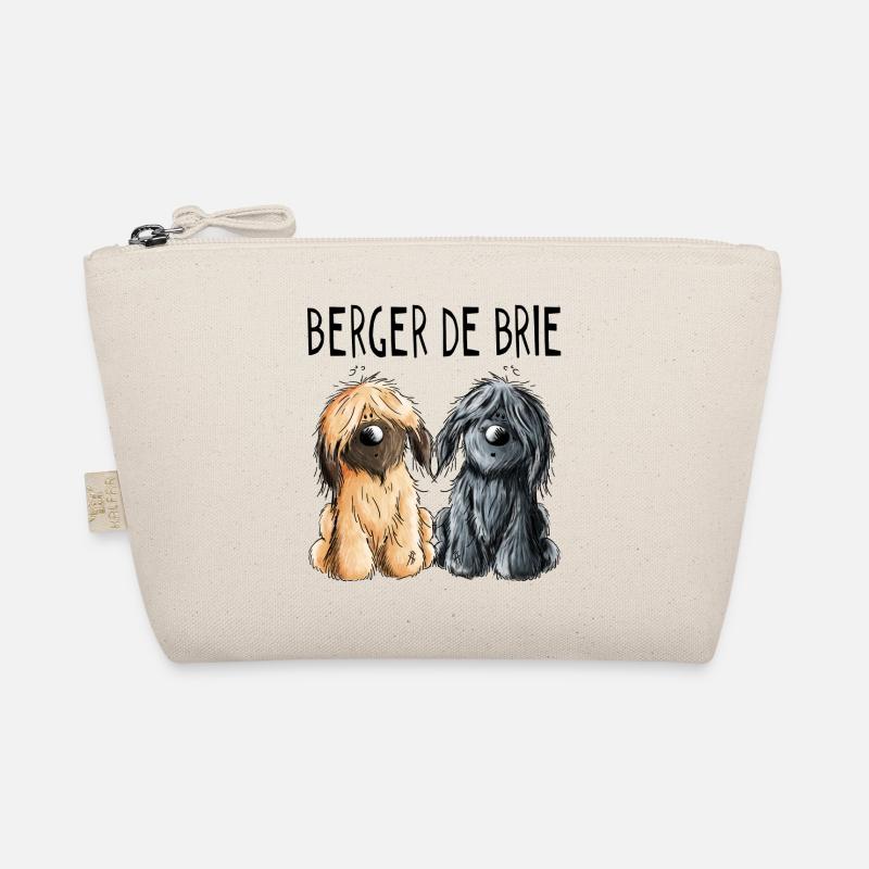 Zwei Berger de Brie - Briard - Comic - Geschenk - Bio-Täschchen - Natur