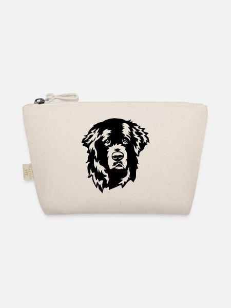 Neufundländer Kopf - Bio-Täschchen - Natur