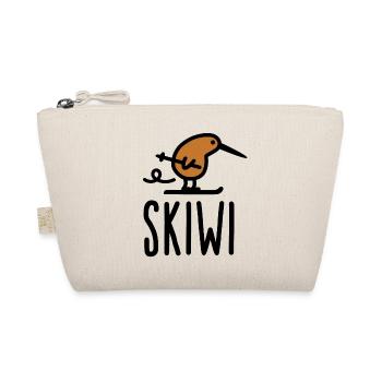 Skiwi funny kiwi New Zealand bird ski cartoon - Organic Pouch - nature - Front