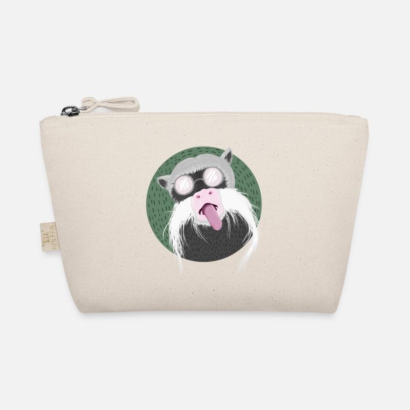 Funny monkey with beard and glasses Organic Pouch