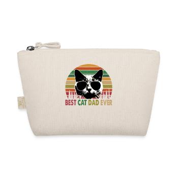 Best Cat Dad Ever Vintage Retro Cat Father's day - Organic Pouch - nature - Front