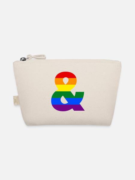Pride Rainbow Ampersand - Organic Pouch - nature