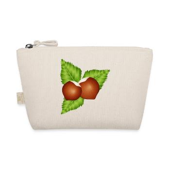 two bright brown hazelnuts with leaves - Organic Pouch - nature - Front