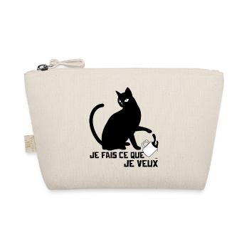 Cadeau Chat Noir Je fais ce que je Veux - Trousse biologique - nature - Devant