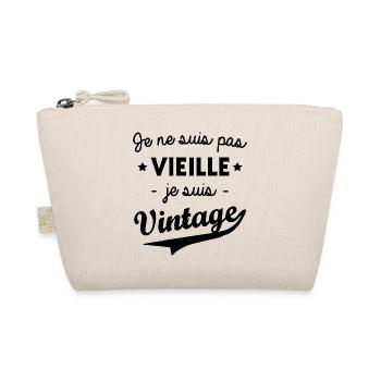 Je ne suis pas vieille je suis vintage - Trousse biologique - nature - Devant