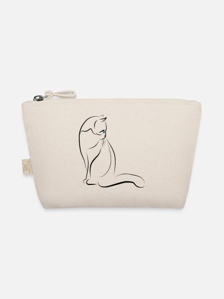 Katzensilhouette mit Farbakzent, Katze - Bio-Täschchen - Natur