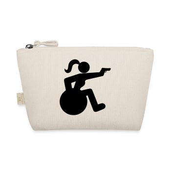 Tir sur une fille en fauteuil roulant. Femme sportive en fauteuil roulant * - Trousse biologique - nature - Devant